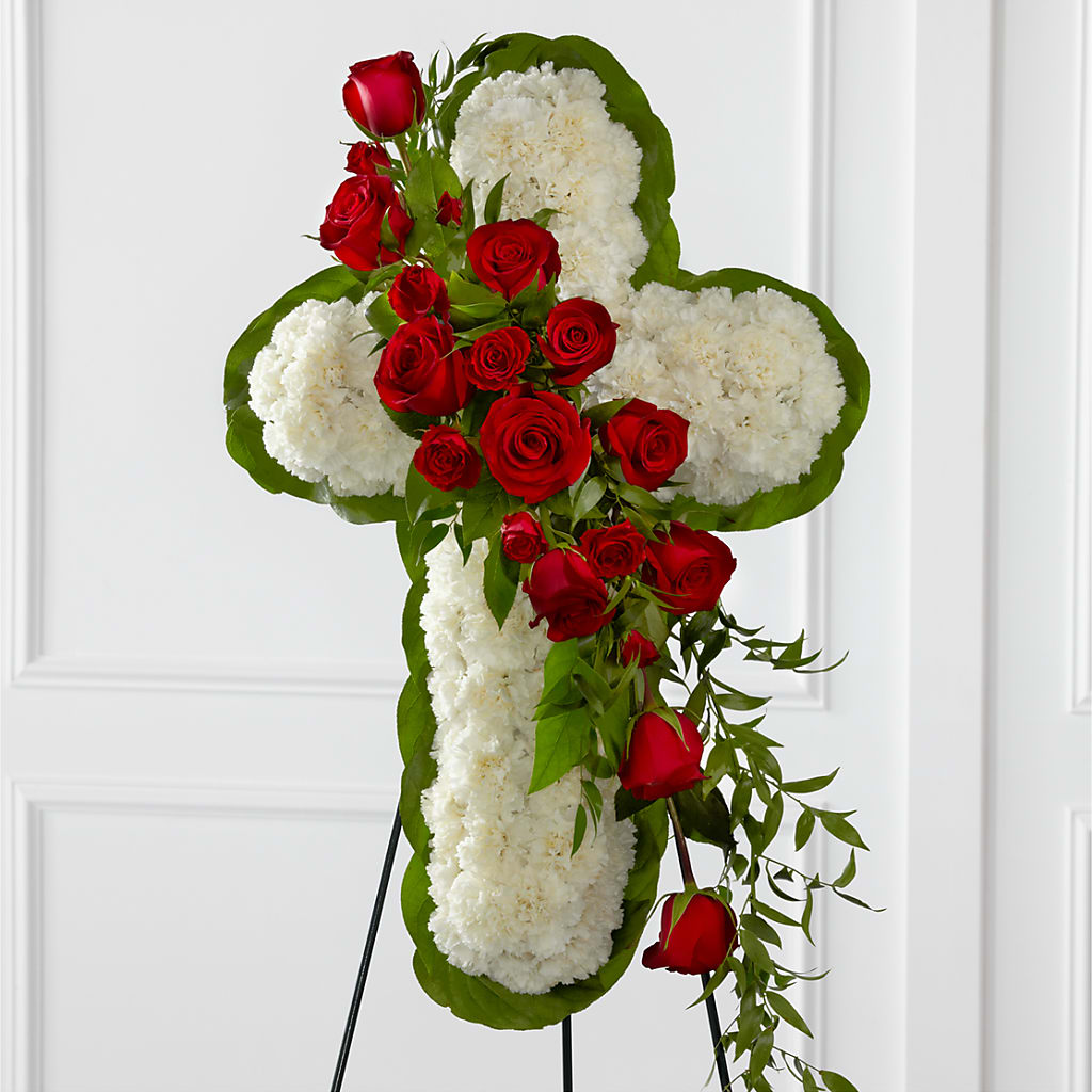 Floral Cross Easel – Daily Bloom, San Antonio TX