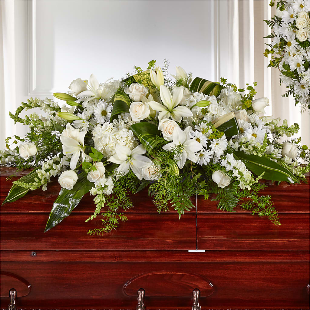 Abundance Casket Spray – Daily Bloom, San Antonio TX