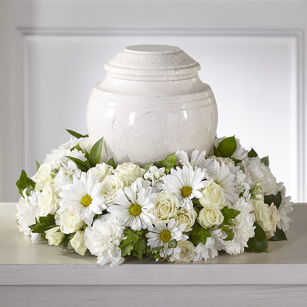 Ivory Gardens Cremation Adornment – Daily Bloom, San Antonio TX