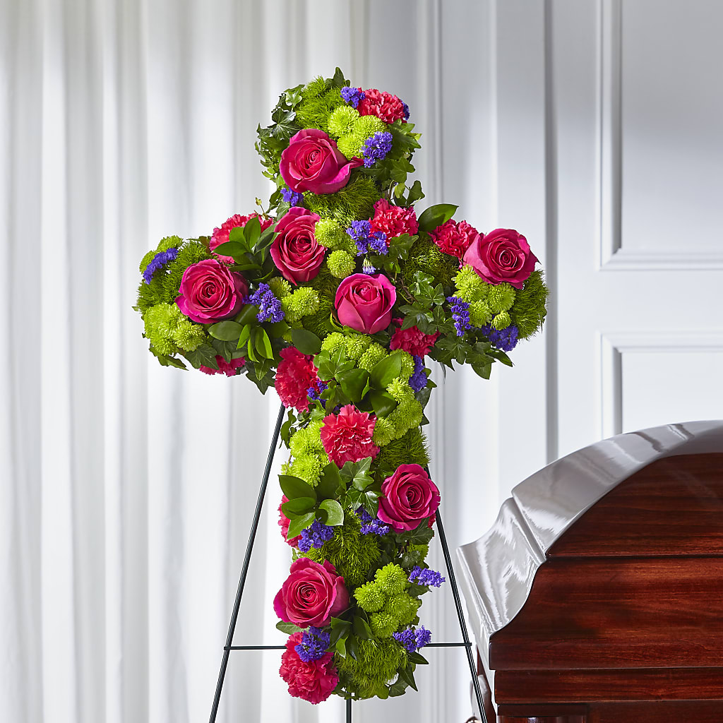 Tribute Rose Floral Cross – Daily Bloom, San Antonio TX