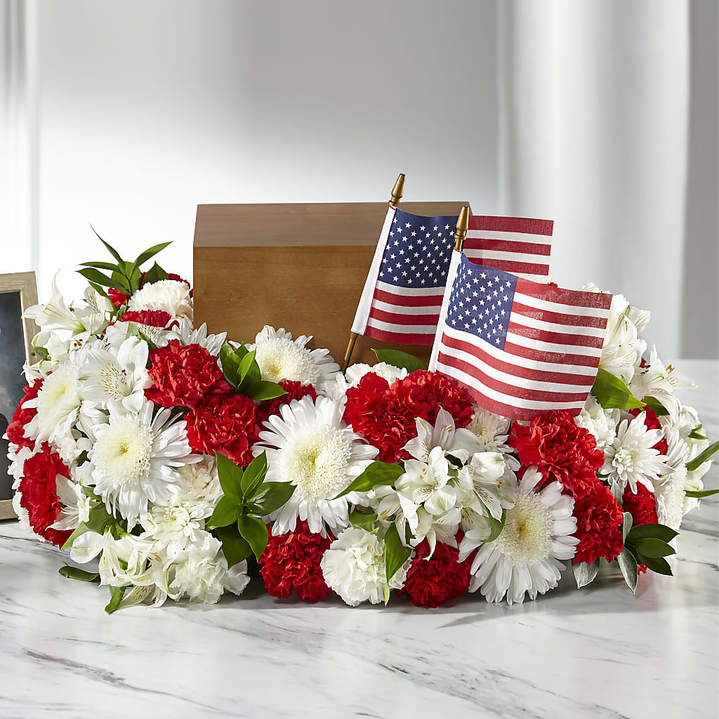 Spirit of Patriotism Cremation Adornment – Daily Bloom, San Antonio TX