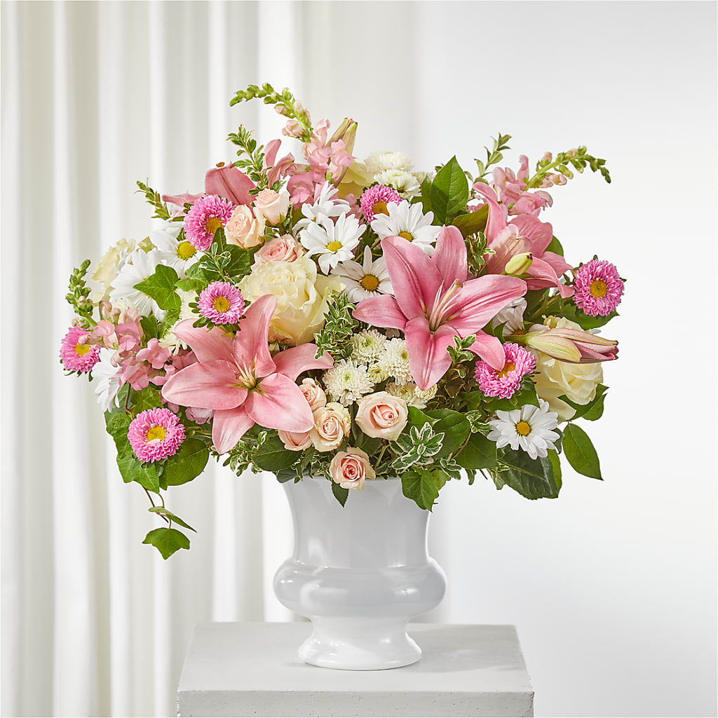 Empathetic Blooms Urn Arrangement – Daily Bloom, San Antonio TX