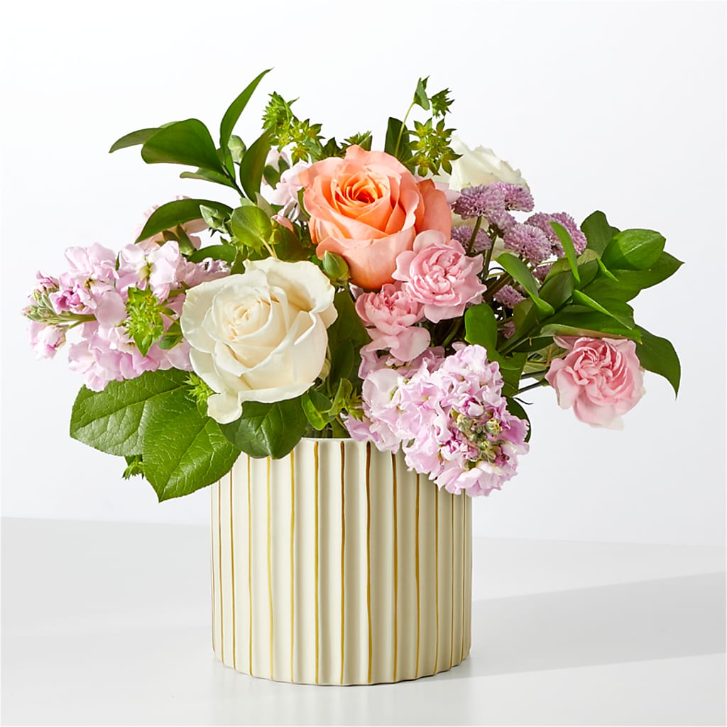 French Market Bouquet with Ivory Vase – Daily Bloom, San Antonio TX