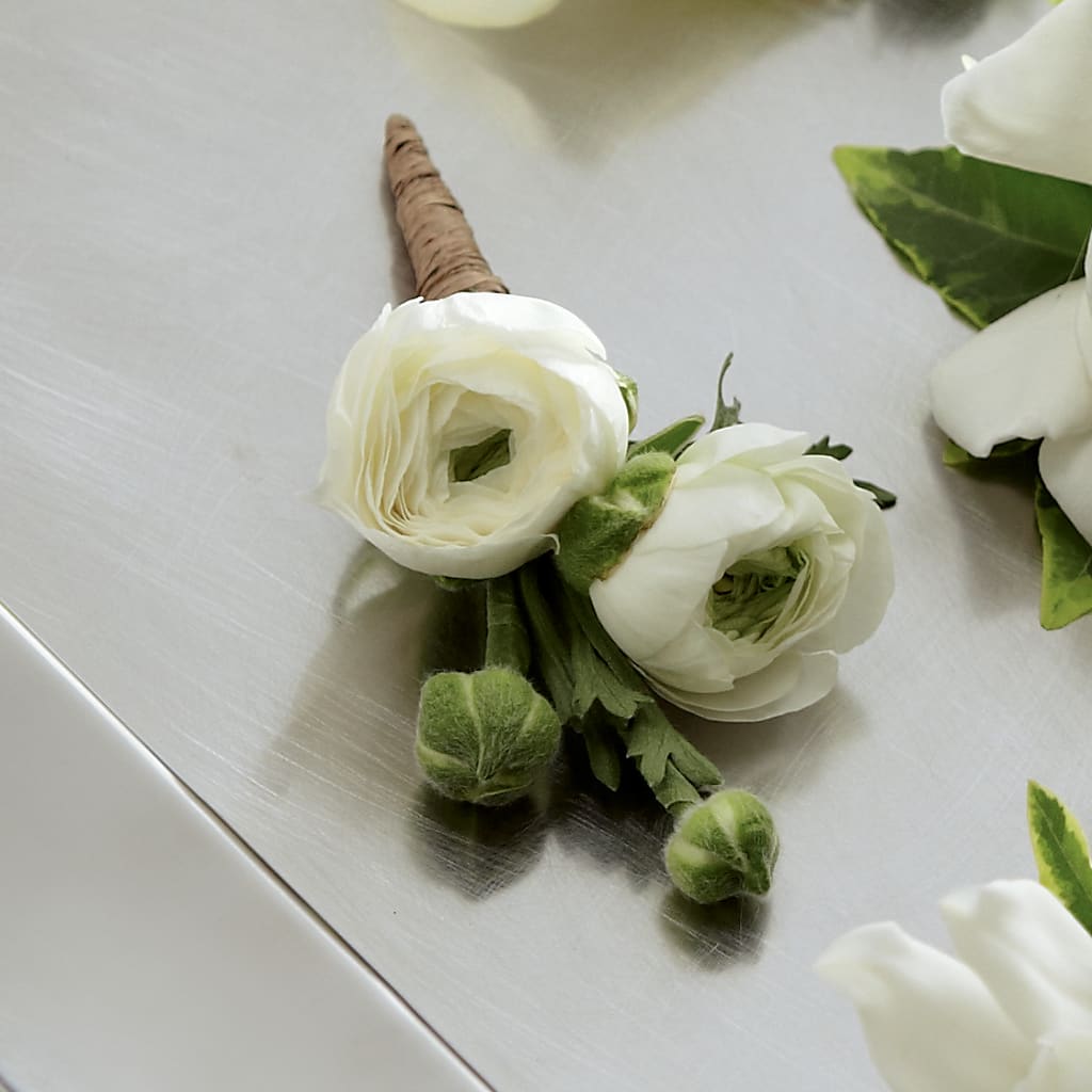 White Ranunculus Boutonniere – Daily Bloom, San Antonio TX