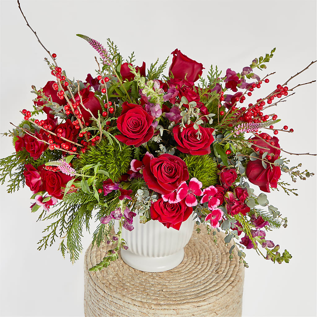 Big Red Bow Bouquet –  Daily Bloom, San Antonio TX