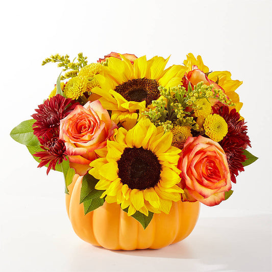 Golden Gourd Pumpkin Bouquet –  Daily Bloom, San Antonio TX