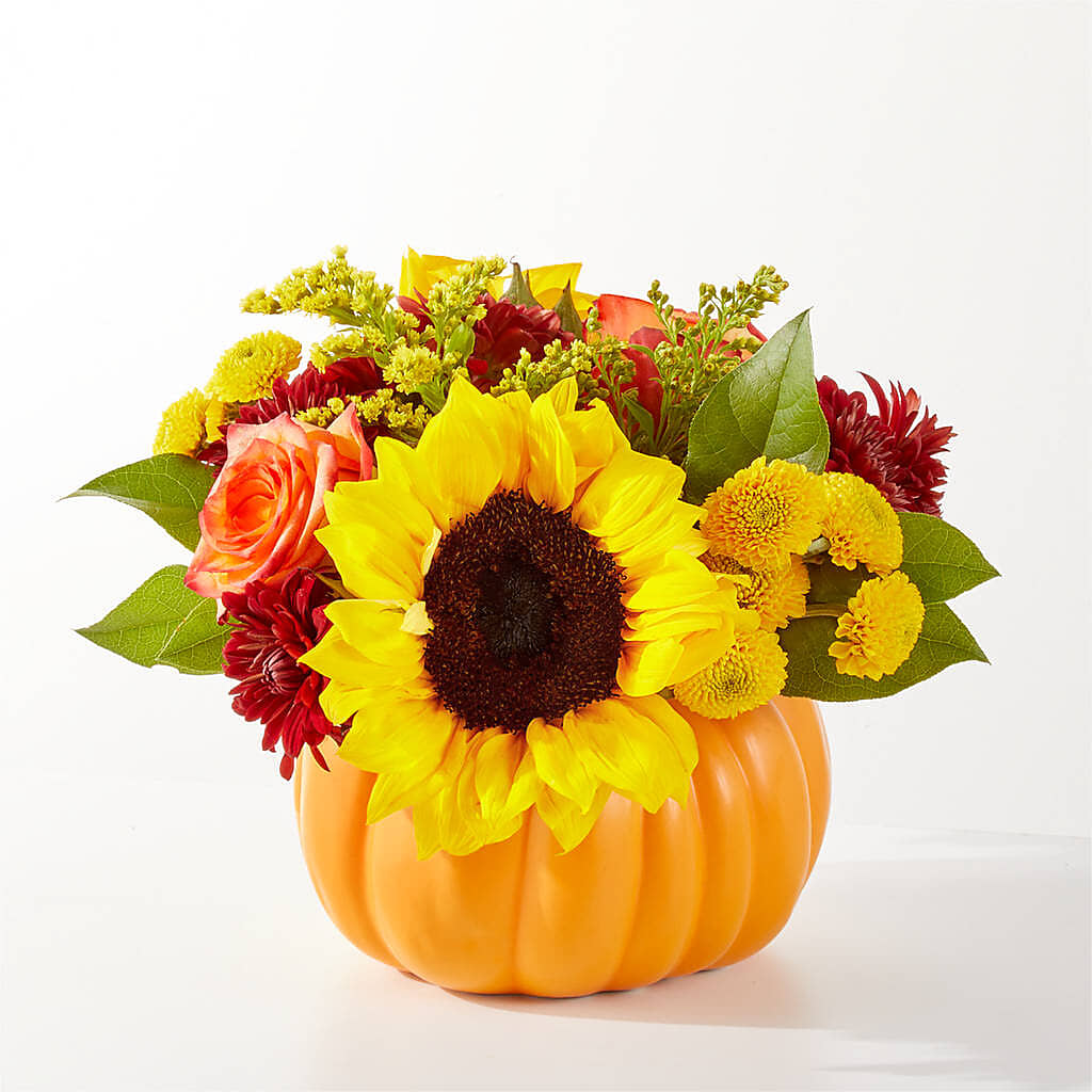 Golden Gourd Pumpkin Bouquet –  Daily Bloom, San Antonio TX