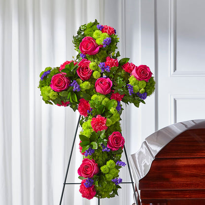 Tribute Rose Floral Cross –  Daily Bloom, San Antonio TX