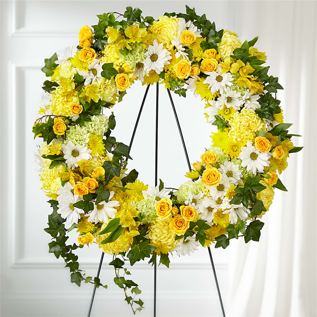 Golden Remembrance Wreath –  Daily Bloom, San Antonio TX