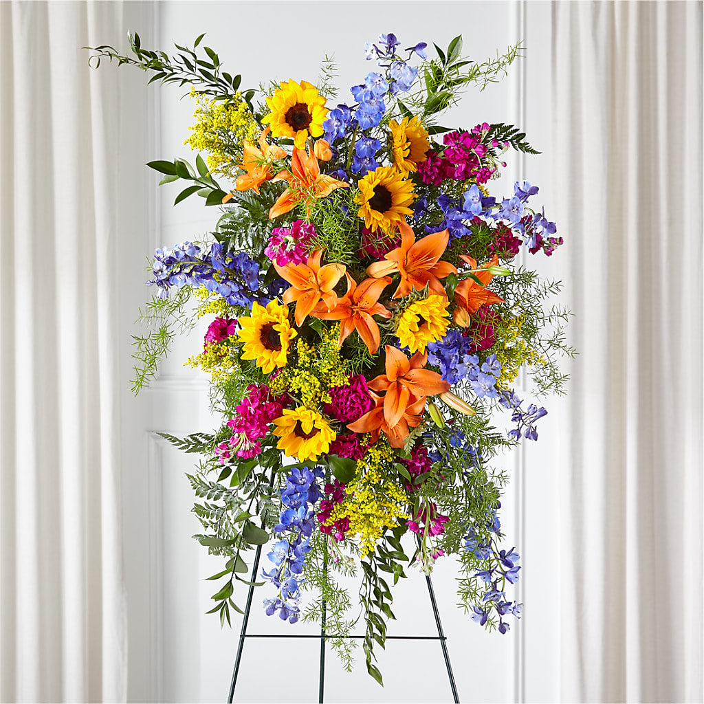 Sunlit Memories Standing Spray (Standard) –  Daily Bloom, San Antonio TX