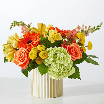 Autumn Sunshine Bouquet with Ivory Vase –  Daily Bloom, San Antonio TX