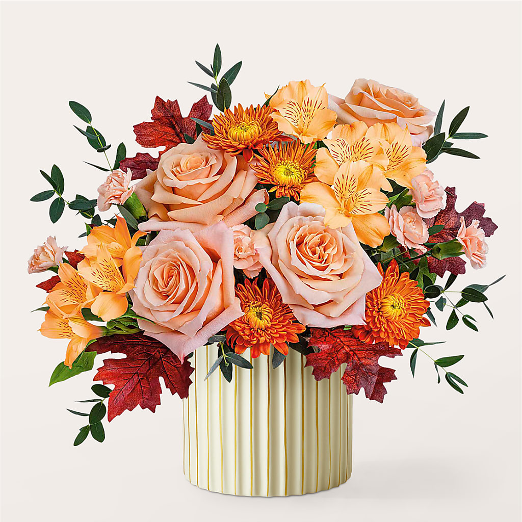 Spiced Latte Bouquet with Ivory Vase –  Daily Bloom, San Antonio TX