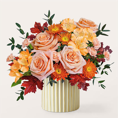 Spiced Latte Bouquet with Ivory Vase –  Daily Bloom, San Antonio TX