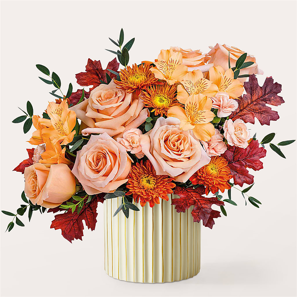 Spiced Latte Bouquet with Ivory Vase –  Daily Bloom, San Antonio TX