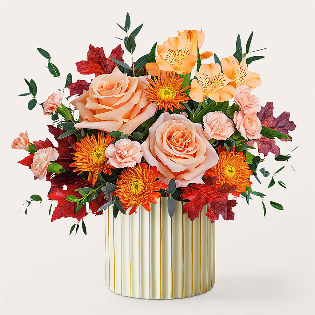 Spiced Latte Bouquet with Ivory Vase –  Daily Bloom, San Antonio TX