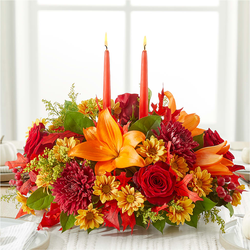 Autumn's Embrace Centerpiece –  Daily Bloom, San Antonio TX