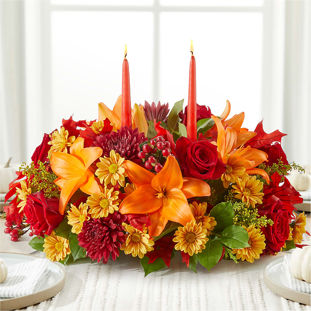 Autumn's Embrace Centerpiece –  Daily Bloom, San Antonio TX